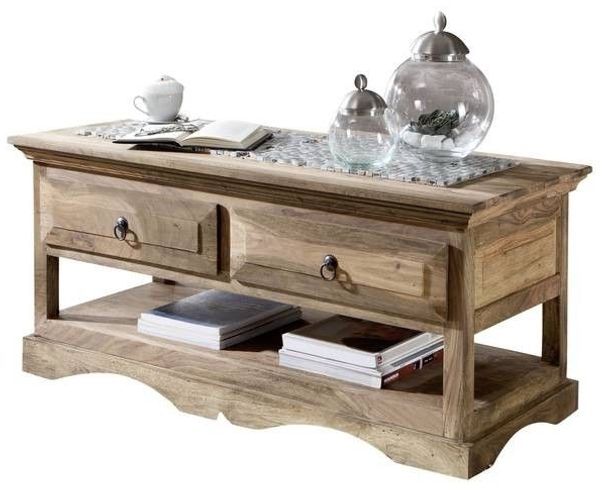 Couchtisch Sheesham 110x50x50 grau geölt LEEDS #44