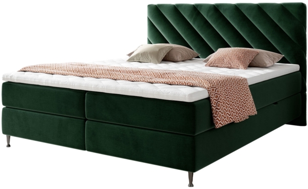 Boxspringbett 'Enzo' Grün 140x200 cm