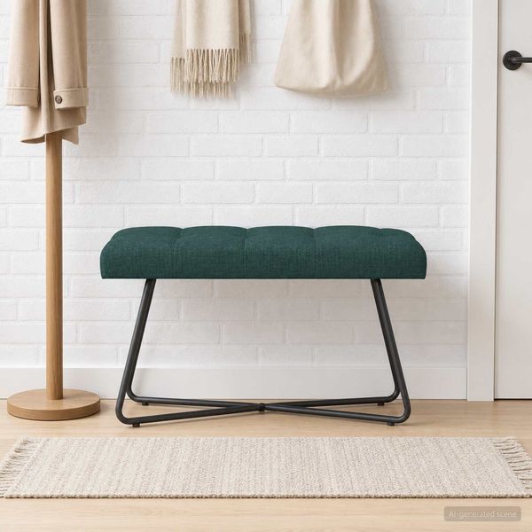 vidaXL Bank mit Knopfheftung Dunkelgrün 80 x 40 x 46 cm Stoff 42038362