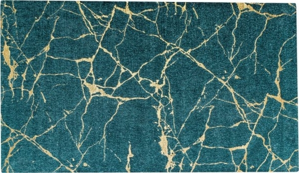 riess-ambiente Teppich MARBLE 240x160cm grün / gold, rechteckig, Höhe: 8 mm, Wohnzimmer · Flachgewebe · Marmor-Optik · Modern Design Bild 4