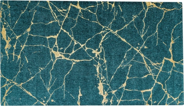 riess-ambiente Teppich MARBLE 240x160cm grün / gold, rechteckig, Höhe: 8 mm, Wohnzimmer · Flachgewebe · Marmor-Optik · Modern Design Bild 5