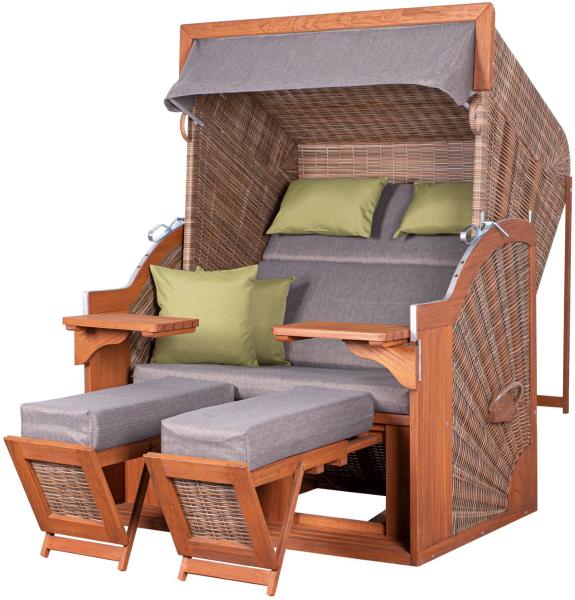 deVries Strandkorb "deVries PURE® COMFORT XL" PE griseum Des. 490, Größe 135 x 92 x 165 cm