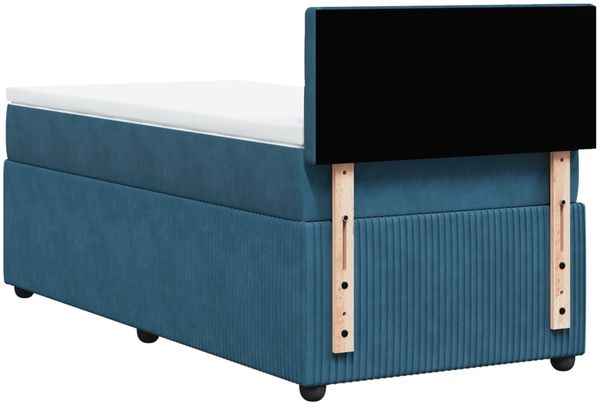 vidaXL Boxspringbett mit Matratze Blau 100x200 cm Samt 3289978 Bild 8
