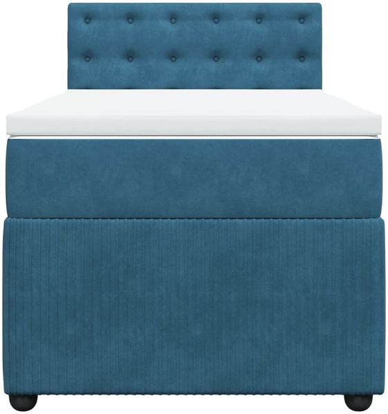 vidaXL Boxspringbett mit Matratze Blau 100x200 cm Samt 3289978 Bild 6