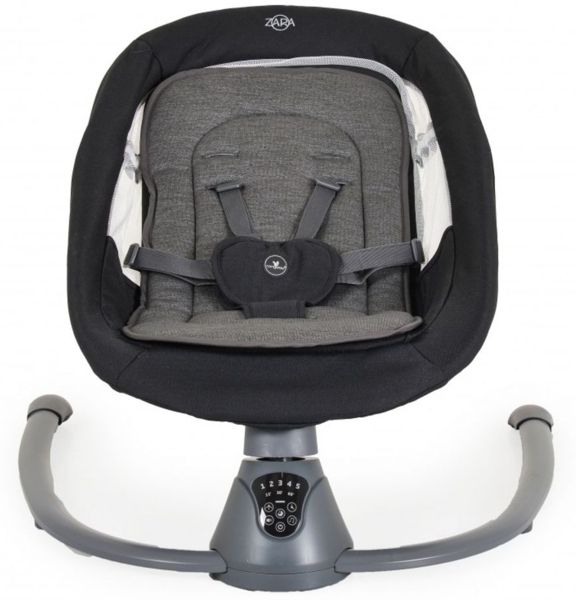 Cangaroo Babywippe elektrisch Zara Schaukelfunktion, Musik, Timer, Moskitonetz schwarz Bild 2