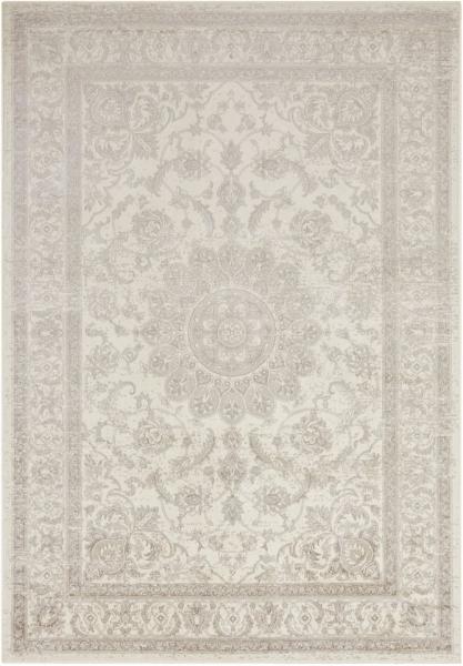 Orientalischer Samt Teppich Täbris - 160x230x0,3cm - creme, antrazit