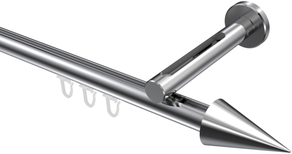 Innenlauf-Gardinenstangen-Set Siteno Savio 100 cm, 1-läufig, 20 mm Ø Chrom Bild 1