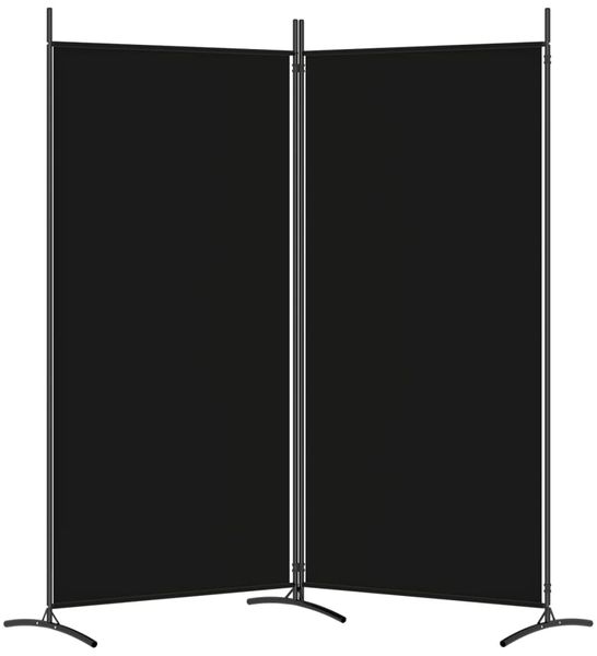vidaXL 2-tlg. Paravent Schwarz 175x180 cm Stoff 350261 Bild 5