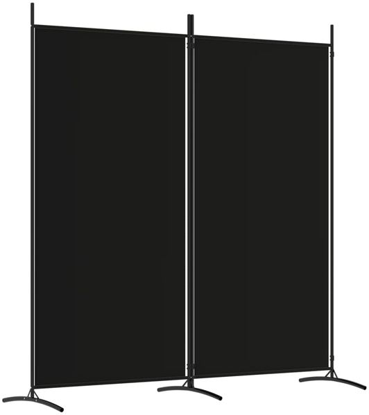vidaXL 2-tlg. Paravent Schwarz 175x180 cm Stoff 350261 Bild 2