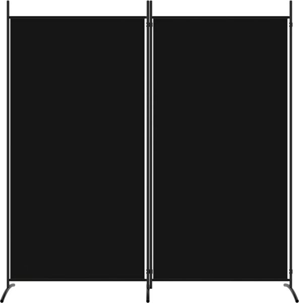 vidaXL 2-tlg. Paravent Schwarz 175x180 cm Stoff 350261 Bild 3
