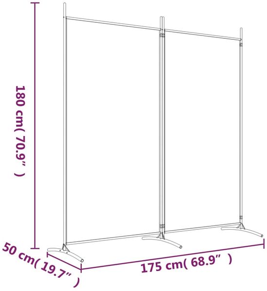 vidaXL 2-tlg. Paravent Schwarz 175x180 cm Stoff 350261 Bild 8