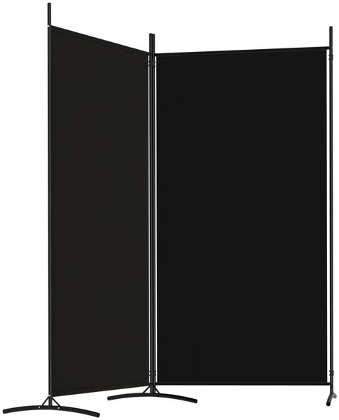 vidaXL 2-tlg. Paravent Schwarz 175x180 cm Stoff 350261 Bild 4