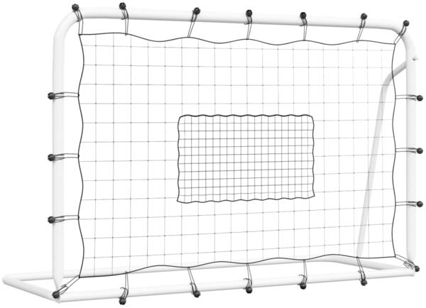 vidaXL Fußball-Rebounder Weiß & Schwarz 184x61x123 cm Stahl & PE 93735