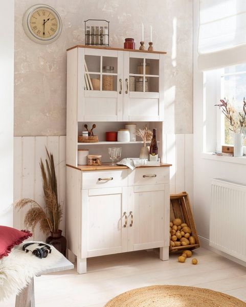 Home affaire Küchenbuffet Alby Breite 85 cm, 2 Glastüren