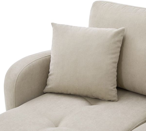 MODFU Schlafsofa Kompaktes Ecksofa in hellem, zeitlosem Beige, 166x118x77 cm, Vielseitig für Wohnen, Arbeiten oder kleine Wohnungen geeignet 1 Teile, Mit Chaiselongue, modular aufgebaut für individuelle Nutzung Bild 7