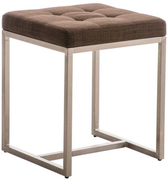 Sitzhocker - BRIT - Schminkhocker Hocker Sessel Stoff Braun 40x40 cm