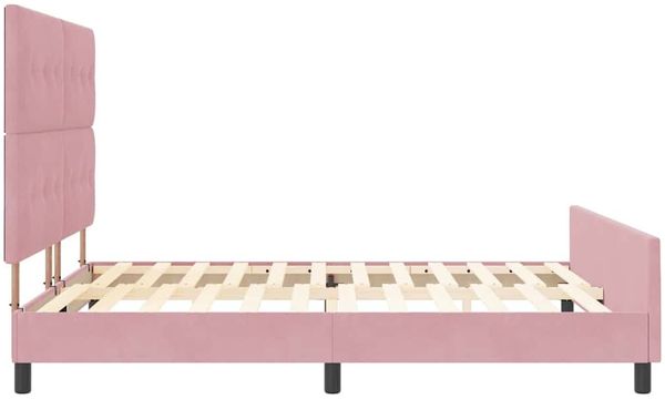vidaXL Boxspringbett mit Kopfteil Rosa 180 x 200 cm Samt 3344962 Bild 8