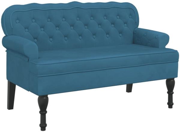 vidaXL Sitzbank mit Rückenlehne Blau 119,5x64,5x75 cm Samt 372164