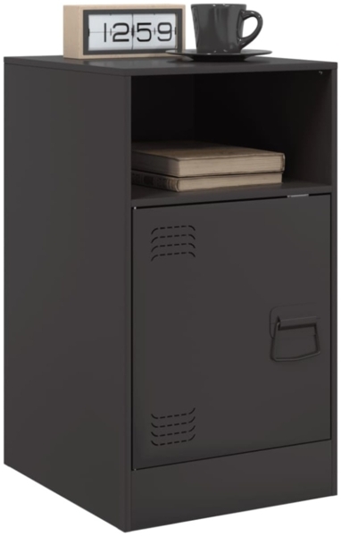 vidaXL Nachttische 2 Stk. Schwarz 34,5x39x62 cm Stahl 841764