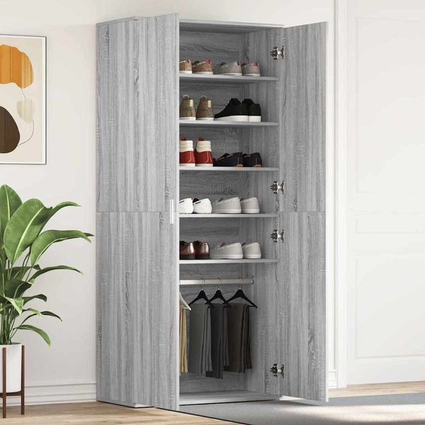 vidaXL Schuhschrank Graues Sonoma 80 x 39 x 178 cm Holzwerkstoff 3333871