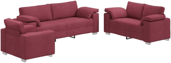 vidaXL Sofa 3 pcs Wind Rot Leinenmischgewebe 3324661