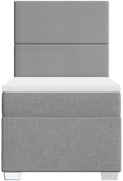 vidaXL Boxspringbett mit Matratze Hellgrau 80x200 cm Stoff 3292608 Bild 6