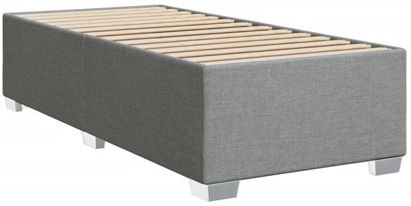 vidaXL Boxspringbett mit Matratze Hellgrau 80x200 cm Stoff 3292608 Bild 7