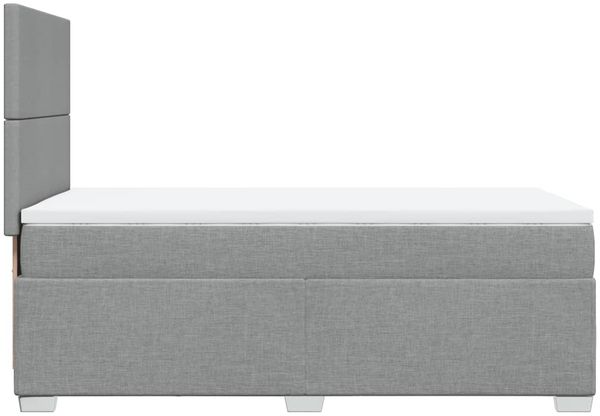 vidaXL Boxspringbett mit Matratze Hellgrau 80x200 cm Stoff 3292608 Bild 11