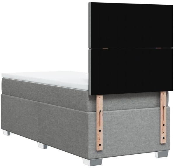 vidaXL Boxspringbett mit Matratze Hellgrau 80x200 cm Stoff 3292608 Bild 12