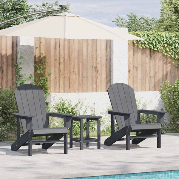 vidaXL Gartenstuhl 2 pcs Hellgrau 82 x 74 x 92 cm Polyethylen 3335829