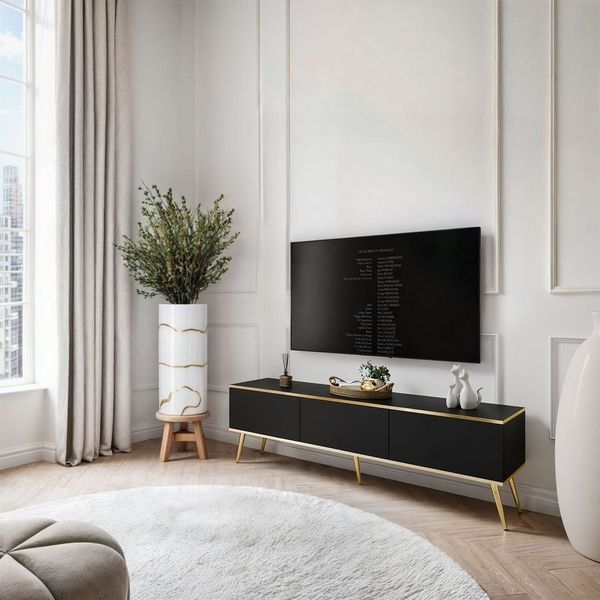 Lookway TV-Schrank OXFORD III 175 cm auf goldenen Füßen Breite: 175 cm