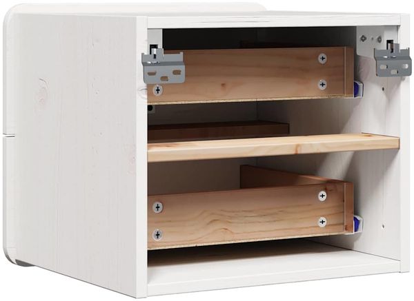 vidaXL Nachttisch Weiß 39 x 34 x 33 cm Massivholz Kiefer 873507 Bild 8