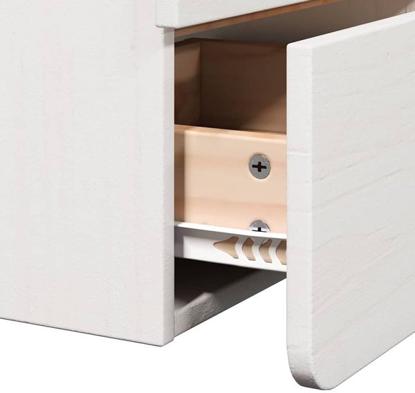 vidaXL Nachttisch Weiß 39 x 34 x 33 cm Massivholz Kiefer 873507 Bild 10