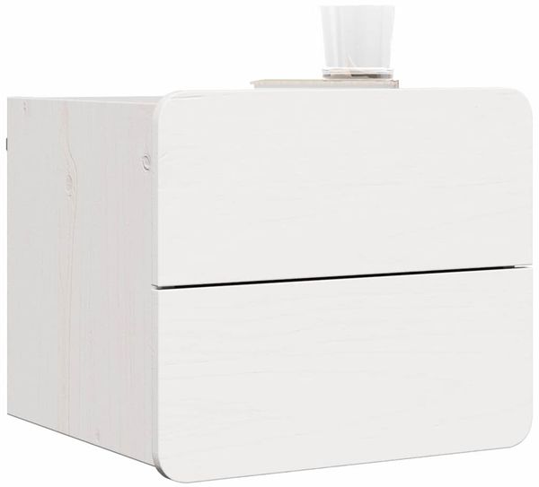 vidaXL Nachttisch Weiß 39 x 34 x 33 cm Massivholz Kiefer 873507 Bild 3