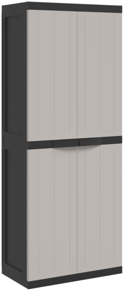 vidaXL Gartenschrank Grau und Schwarz 65x37x165 cm PP 364200