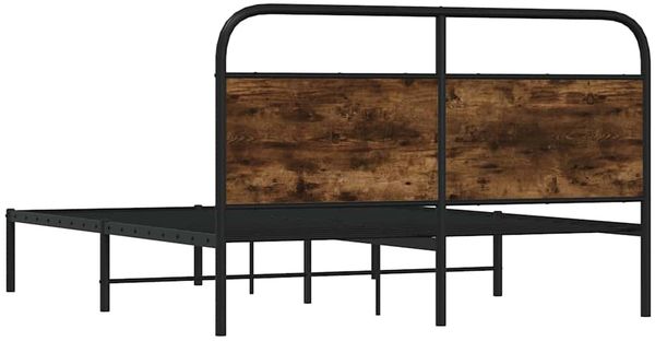 vidaXL Bettgestell ohne Matratze 120x200 cm Räuchereiche Holzwerkstoff 4100207 Bild 7