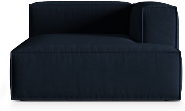 Micadoni Recamiere Nuria 1-Sitzer Rechts Samt Dunkelblau