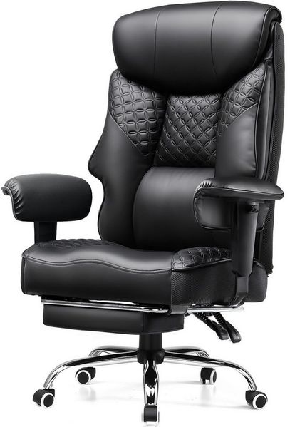 COMHOMA Bürostuhl Gaming Stuhl für Große und Schwere Personen bis 180 kg, ergonomischer Bürostuhl 3D Sitzkissen, verstellbar mit Fußstütz