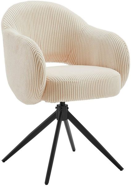 SalesFever Armlehnstuhl Manchester Cord-Bezug (1 St), Esszimmerstuhl mit 360° Drehfunktion und Taschenfederkern