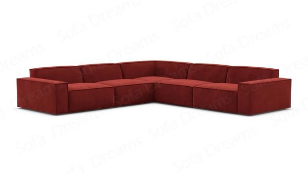 Ecksofa Formenta L Form aus Samtstoff - Samtstoff - rot