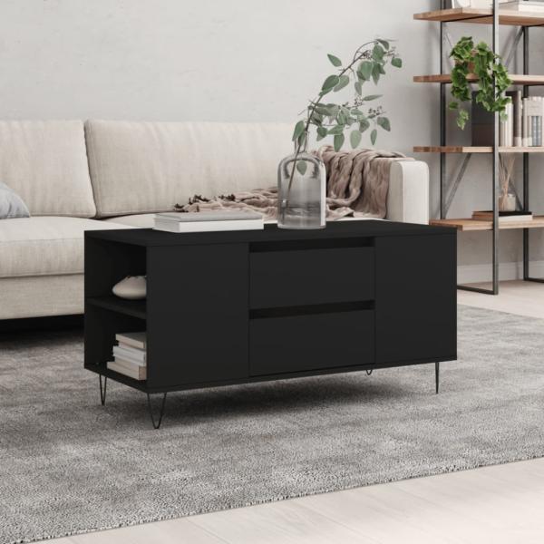 vidaXL Couchtisch Schwarz 102x44,5x50 cm Holzwerkstoff 830997