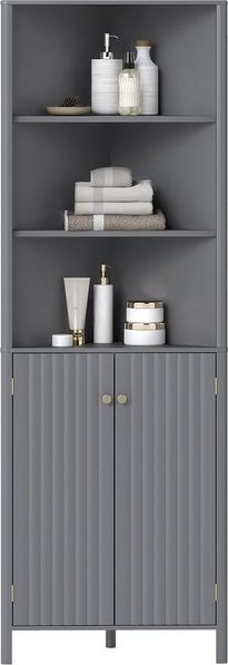 COSTWAY Hochschrank schmal Eckschrank Küchenschrank mit 5 Fächern