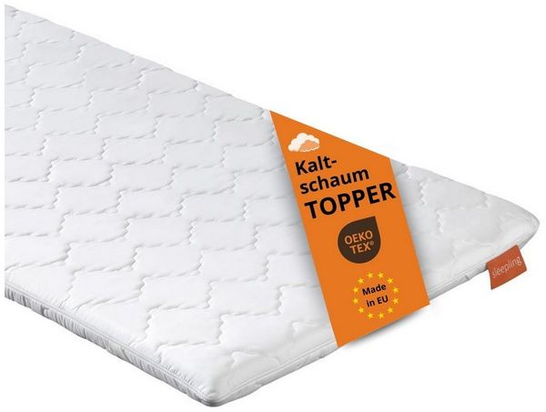sleepling, Topper aus Kaltschaum, orthopädische Matratzenauflage, 6 cm hoch, Kaltschaum, Matratzentopper, Boxspringmatratzen und Boxspringbett geeignet