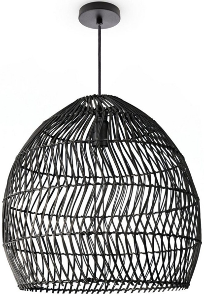 Paco Home Pendelleuchte ORNA, ohne Leuchtmittel, Pendellampe Rattan Korb Boho Modern Esszimmerlampe Natur Vintage E27