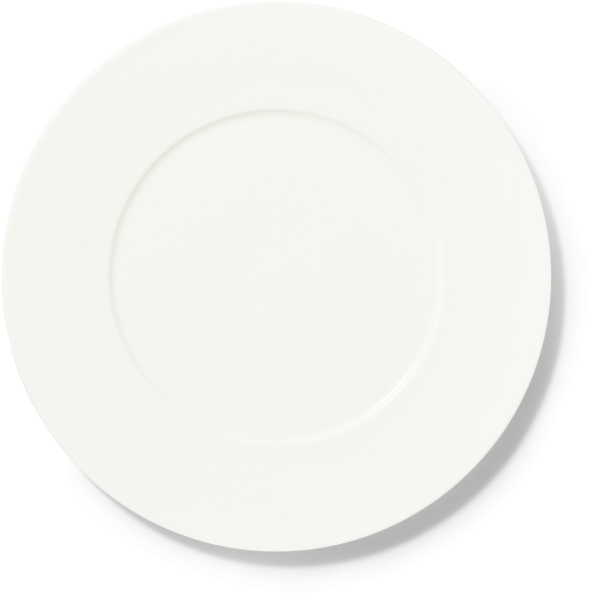 Teller flach 28 cm Fine Bone China Fine Dining Weiss Dibbern Speiseteller - Mikrowelle geeignet, Spülmaschinenfest