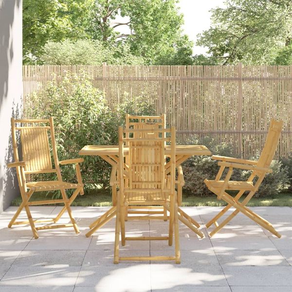 vidaXL 5-tlg. Garten-Essgruppe Bambus 3278529