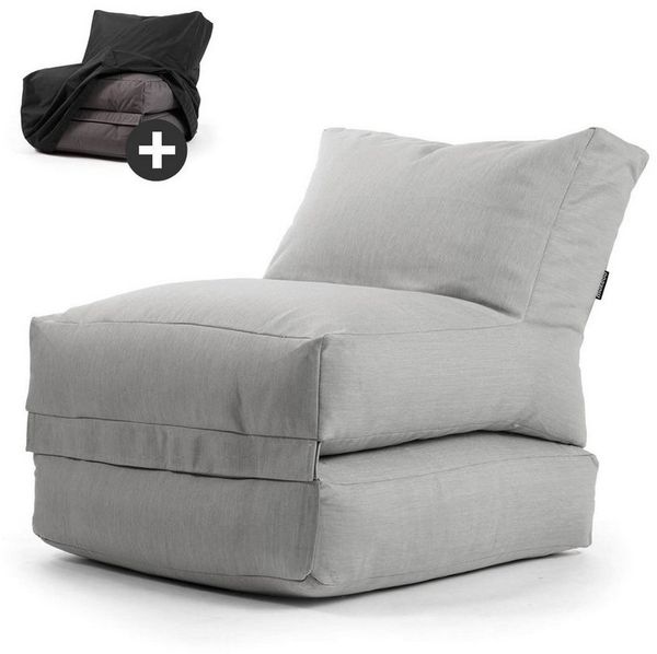 mokebo Sitzsack Der Summerdream (mit Schutzhülle), Bean Bag Outdoor, Sitzsack für deinen Balkon, Gartenliege in Lichtgrau