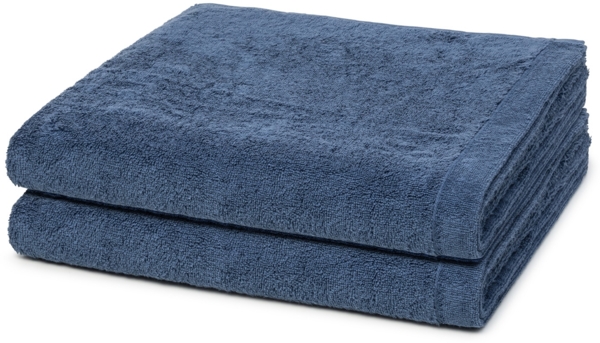 Cawö Lifestyle 2 tlg. Frottier-Set - 2 X Duschtuch (70 X 140cm) - 520 g/m2 - Nachtblau