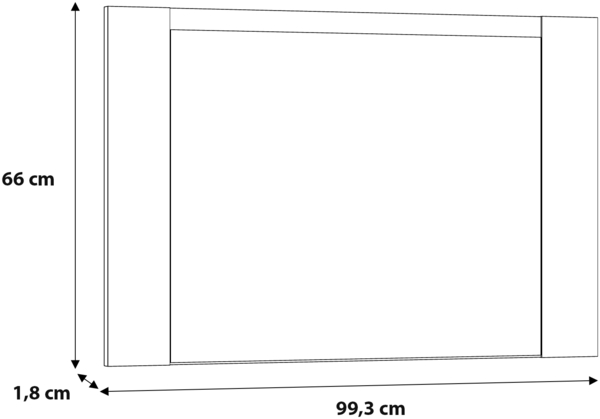 FORTE Calpe Spiegel, Holzwerkstoff, Beige, 99,3 x 66 x 1,8 cm Bild 4