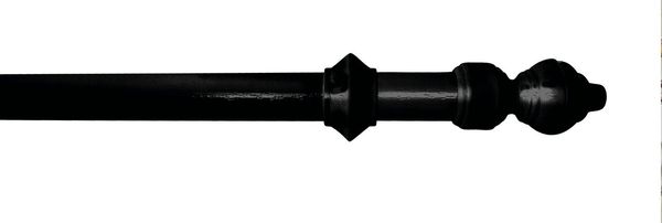 GARESA Gardinenstange STANDARD, Ø 28 mm, 1-läufig, Wunschmaßlänge, mit Bohren, verschraubt, Holzwerkstoff, Kunststoff, Vorhanggarnitur, Kunststoff, verlängerbar, mit Ringe/2 Lauf Gleiter